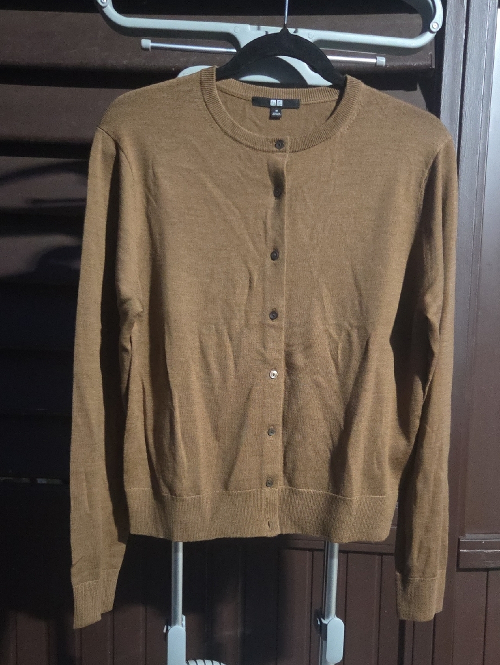 Uniqlo Brown Crewneck Button Cardigan